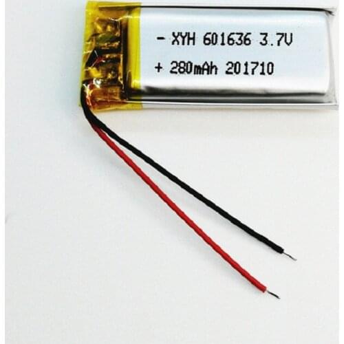 3.7V lithium polymer battery Battery 601636 061636 280mah MP3 MP4 MP5 cell battery