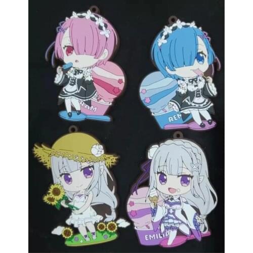 Re Life in a different world from zero Japanese anime figure rubber Silicone mobile phone charms key chain strap