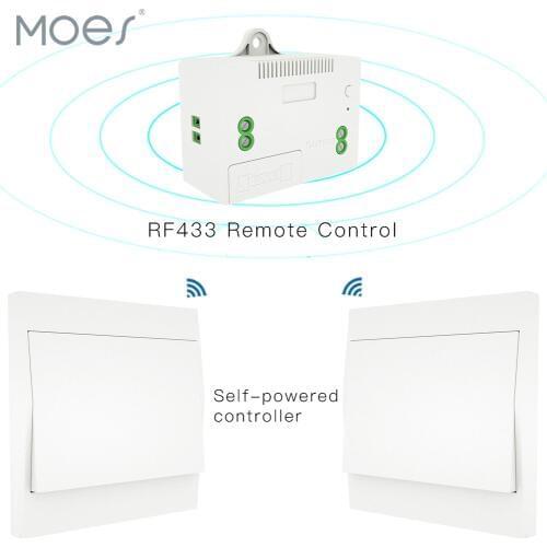 RF433 Wireless Switch No Battery Remote Control Wall Light Switch Self Powered No Wiring Needed Wall Panel Transmitter