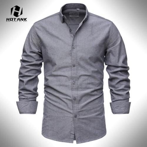 Autumn Mens Business Casual Shirts Fashion Solid Color Cotton Long Sleeved Slim Fit Shirt Men Sping Classic Lapel Cardigan Tops