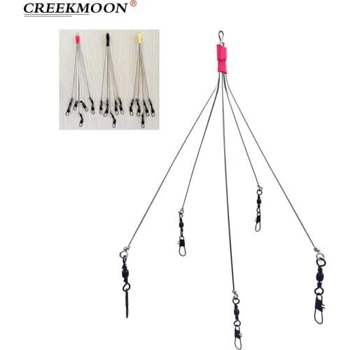 Fishing Lure Rig 5 Arms Easy Alabama Rig Swimming Bait Set Bass with Swivel Snap Connector Minnow Fishing Group Lure Extend