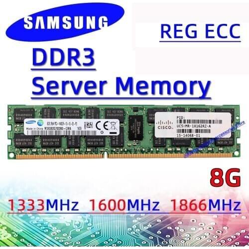 Samsung Server Memory ddr3 8GB 1333MHz 1600MHz 1866MHz REG ECC RAM pc3-10600R 12800R 14900R 4GB 2GB 16GB 32GB