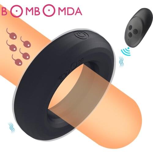 Silicone Vibrating Ring Penis Vibrator Massager Delay Ejaculation Mini Bullet Vibrator Erection Cock Lock Ring Sex Toys for Men