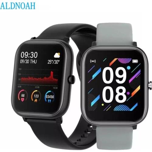 ALDNOAH P8 Smart Watch 1.4 inch Full Touch Screen Fitness Tracker Heart Rate Monitor Editable dial Sports SmartBand