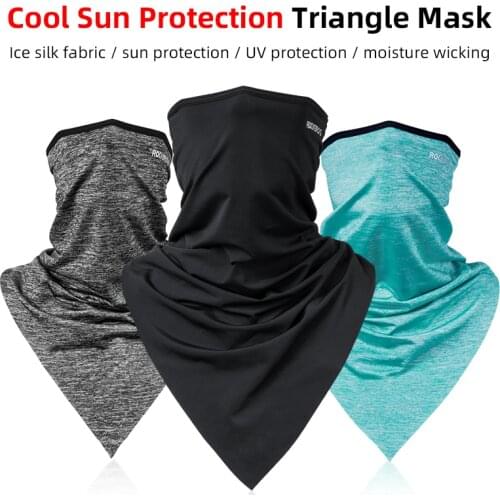 ROCKBROS Cycling Face Bandana Sunscreen Triangle Scarf Sport Moisture Wicking Breathable Running Fishing Motorcycle Headwear
