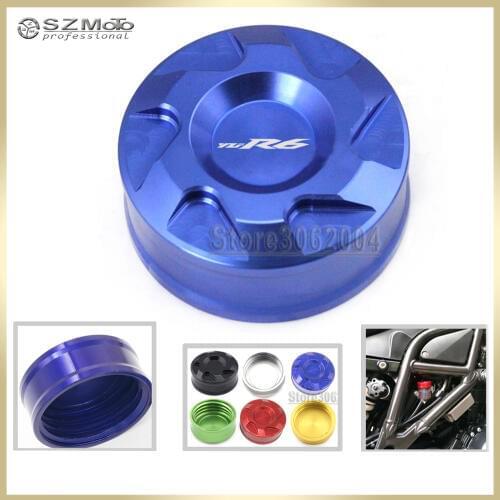 For YAMAHA YZF R6 YZF-R6 YZFR6 2017-2019 Rear Brake Reservoir Cover Aluminum Motorcycle Master Cylinder Oil Fluid Cap With Logo