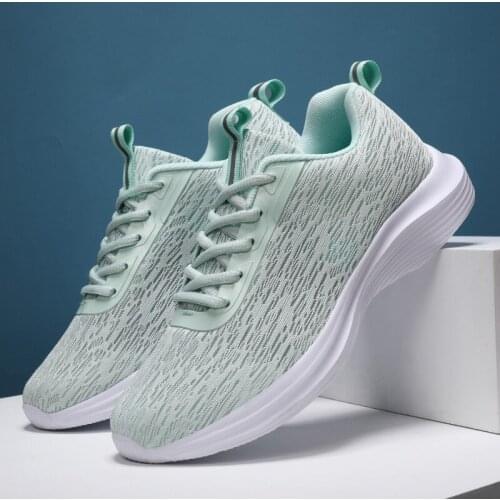 Light Comfortable Women Running Shoes Breathable Walking Sneakers Mesh Breathable Summer Lady Trainer Light Green Women Shoes 41