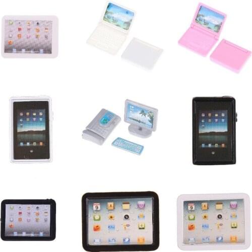 1/12 Computer Laptop Model Simulation Tablet PC Toys Dollhouse Miniature Accessories Doll House Decoration Furniture Toy