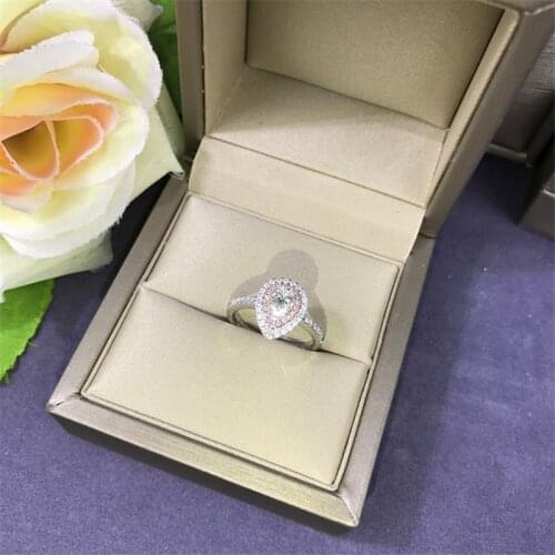 100% Original 925 sterling silver Diamond Ring Pink cz Engagement Wedding band Rings for Women Bridal Charm Party Jewelry