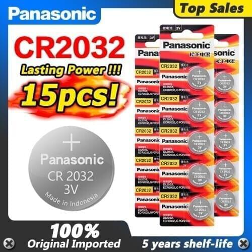 15Pcs original brand new battery for PANASONIC cr2032 3v button cell coin batteries Suitable Supports Watch