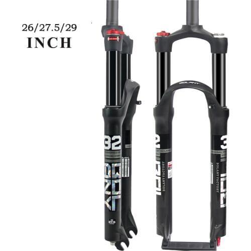 26/27.5/29 Fork Rigid Mountain Bike Front Fork Inch Double Chamber Shock Absorber Front Fork 120mm Air Shock Suspension Fork