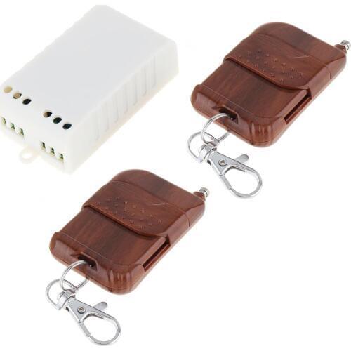 433.92MHZ AC220V RF Wireless Mini Switch Relay Receiver Remote Controller with Two Remote Controls for Light Switch