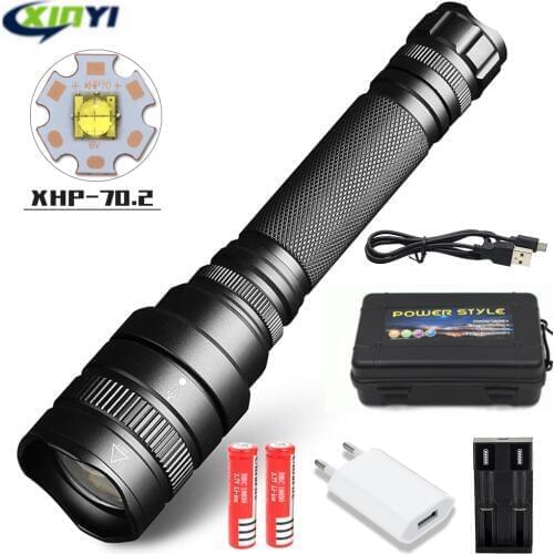 80000Lumens LED Flashlight xhp70.2 Ultra Bright Waterproof linterna led Torch xhp70 xhp50 18650 Best Camping, Outdoor light