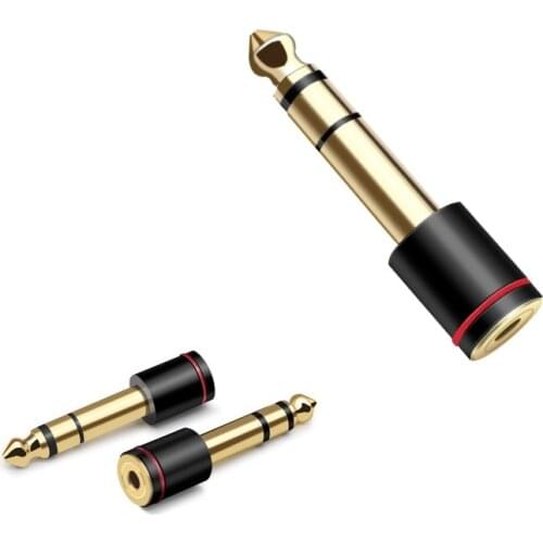 5PCS 1/4 Inch TRS 6.35mm Male to 3.5mm Female Headphone Audio Adapter Amplifier Mixer Guitar Stereo System Audio Convertor
