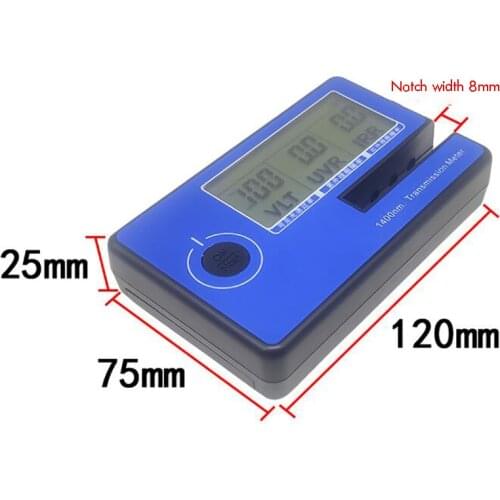 Car Film Meter 1400NM Solar Film Transmission Meter VLT UV IR Rejection Tester, 0.1% Resolution, Self-calibration, Slot 8mm