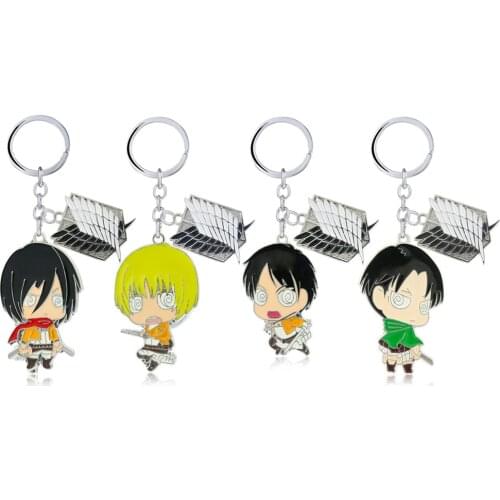 Anime Attack On Titan Keychain Wings of Liberty Freedom Scouting Legion Eren Keychains Car Key Holder Jewelry Gifts Women Men