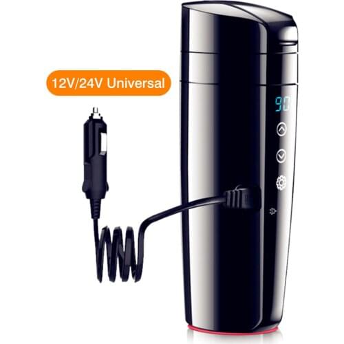 12V 24V 70W Real-time Temperature Vehicle Heating Cup Car Heating Cup Intelligent Electric Coffee Maker Car Heating Cup