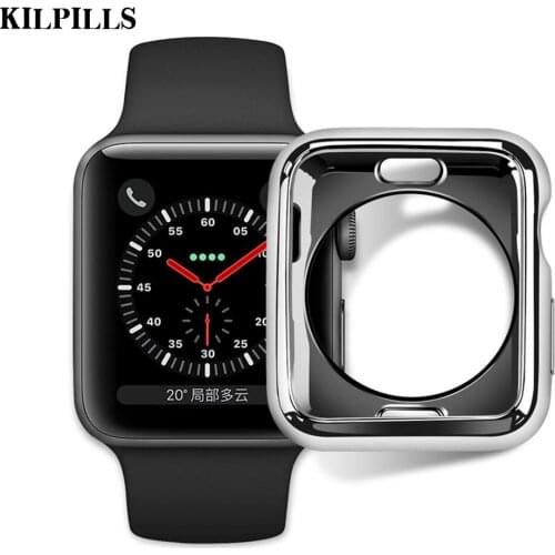 Plated cover for Apple watch case 44mm 40mm iWatch case TPU Bumper Protector Apple watch series 6 se 5 4 3 40/44 mm Accessories