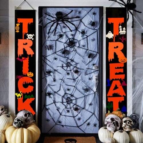 Halloween Door Decorations Couplet Outdoor Hanging Banner Party Decoration Curtain Flag Halloween Festival Supplies for Home