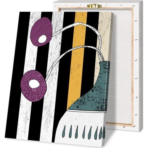 HD Home Decoration Printing Pastel Purple Flowers Wall Art Poster Canvas Wall Art Oil Painting Living Room Decoration with Frame