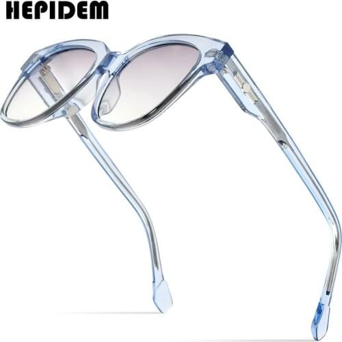 HEPIDEM Acetate Sunglasses Women 2021 Fashion Transparent Oversize Korean Square Sun Glasses for Men Mirrored Nylon Lens gm Dory