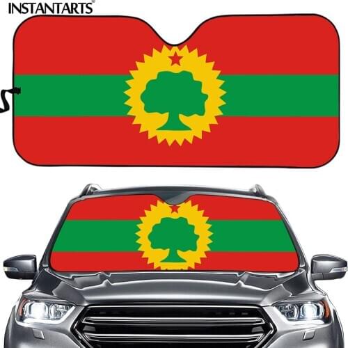 INSTANTARTS Funny Flag Of The Oromo People Oromoo Print Foldable Car Windshield Sunshade Universal Auto Front Window Sun Shade