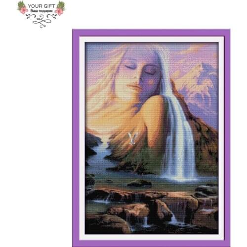 Joy Sunday R524 Free Shipping 14CT 11CT Counted and Stamped Home Decor Women And Nature Needlepoint Embroidery Cross Stitch kits