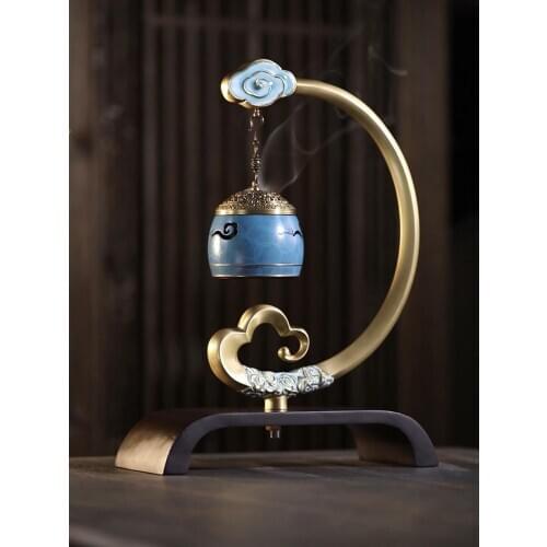 Chinese Hanging Stove Insense Burner Zen Indoor Antique Music Plate Incense Burner Copper Creative Business Home Ornaments I60B