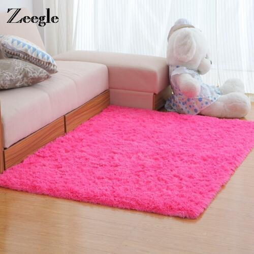 Zeegle Baby Bedroom Carpet Shaggy Carpet For Living Room Area Rug Home Decor Anti-slip Kids Carpets Sofa Beside Floor Fur Mats