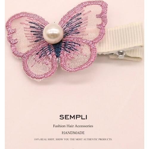 Fashion Lace Butterfly Hair Clips Women Pearl Hair Barrette Hair Pins Handmade Hair Accessories Styling Tools For Girls Gift