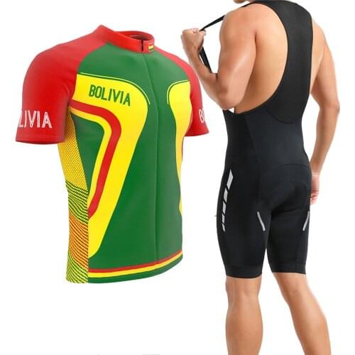 Classic Retro Bolivia Pro Team Mens Cycling Jersey Set Top Quality Short Sleeve Bicycle MTB Sports Wear Bike Clothing
