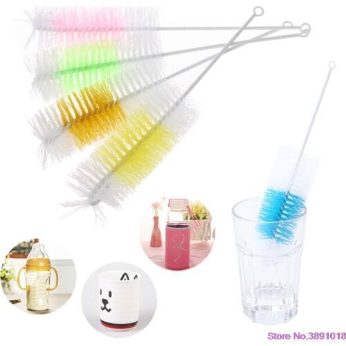 New 2Pcs Baby Nipple Bottle Brush 360 Degree Cleaner 30cm Nylon Cleaning Brushes