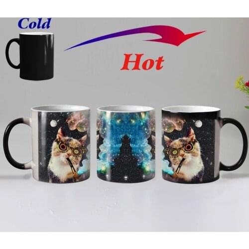 New cute cat mugs Magic Ceramic Mug Heat Sensitive Color Change Coffee Tea Mug Cup supprised gift
