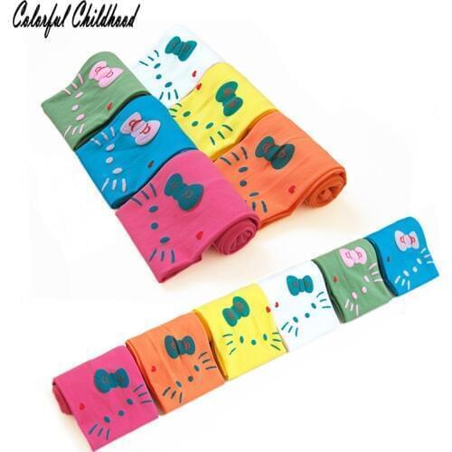 Autumn Girls stocking childrens Velvet tights cartoon kitty cat Print girls pantyhose for baby Girls Clothing 2-8 Years kids