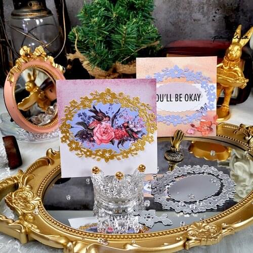 Panalisacraft Lace Flower Background Frame Metal Cutting Dies And Stamps cut die scrapbooking Album Paper Card Craft Embossing