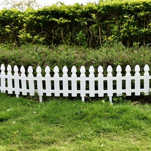 4PCS/set Plastic Garden Fence Easy Assemble White Insert Ground Type Plastic Fences for Garden Courtyard Outdoor Wedding Decor