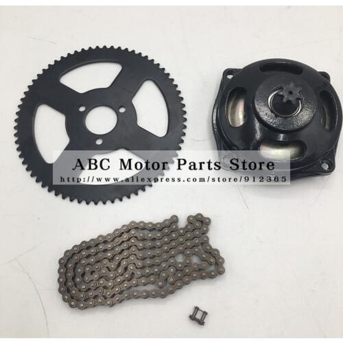 Mini Moto 47cc 49cc Drive System 25H Chain with Gear Box And Rear Sprocket 7T Fit 49cc Mini Pocket Bike