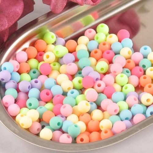 Mixed Candy Color Acrylic beads Spacer Ball Beads Fit Jewelry Handmade 200PCs 6mm YKL0127X-6
