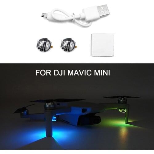 Rechargeable2pcs Mini Night Flying Signal Lamp LED Flash Lights Navigation Light With Battery for DJI Mavic Mini / Mini 2 Drone