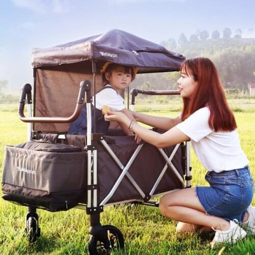 GY Yadesai Folding Baby Cart Twin Outdoor Camping Trolley Storage Trolley Outdoor Camping Cart