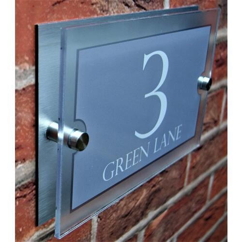 Modern Stylish House Sign Plaque Door Number Street Name Plate Glass Effect Acrylic House Name
