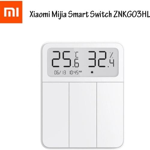 Xiaomi Mijia 3In1 Smart Switch Temperature Humidity Single Control Three Open VER Energy-saving Electric Lamp Switch Display