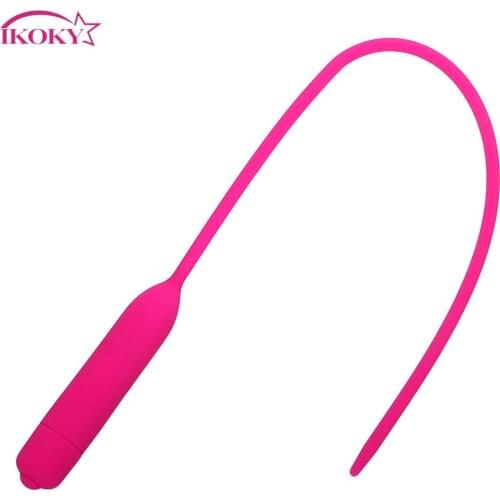 IKOKY Silicone Penis plug Vibrator Sex Sound Sex Products 5.5 mm Urethral dilators Sex toys For men Catheters