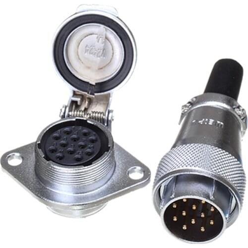 WEIPU WS24 TQ+ZG Waterproof IP68 Industrial Power Male Plug Socket Connector 2 3 4 9 10 12 19 Pin M24 Connectors Stainless Steel