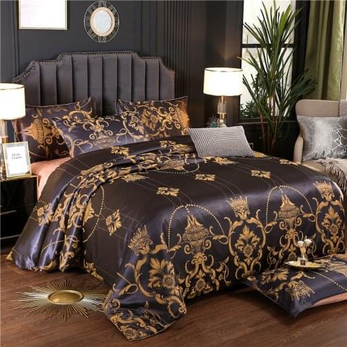 Jacquard Weave Duvet Cover Bed Euro Bedding Set 240x220 Quilts For Double Home Textile Luxury Pillowcases Bedroom Comforter