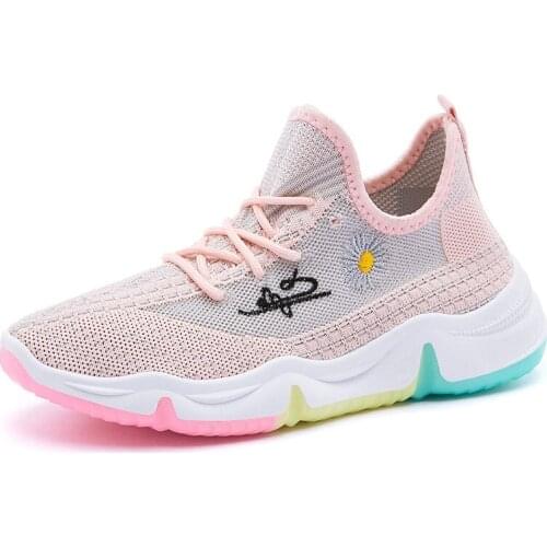 Shoes Women 2021 Rainbow Bottom Old Shoes Women Ins Tide Knitted Sneakers Mesh Breathable Casual Coconut Shoes Women