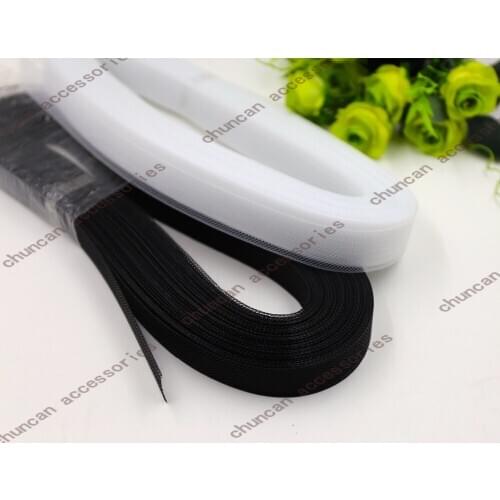 1"(2.5cm) Flat Stiff Plain Hard Crins Horsehair Crinolines Braid For Making Dress And Hat Black White For Choose 100yard/lot
