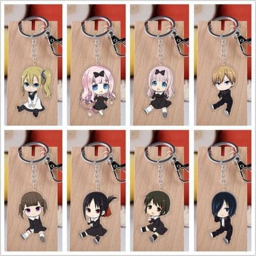 10 pcs/lot Anime Kaguya-sama: Love Is War Acrylic Keychain Toy Figure Shinomiya Kaguya Bag Pendant Double sided Key Ring Gifts