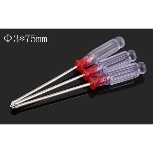 10pcs Transparent acrylic handle, screwdriver cross crystal handle, 3*75mm small screwdriver