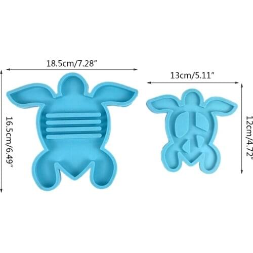 5 Pcs/Set Tortoise Coaster + Stand Epoxy Resin Mold Cup Mat + Holder Silicone Mould DIY Crafts Home Decoration Tool